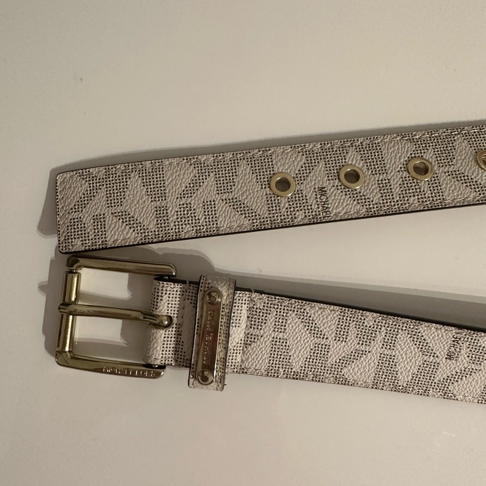 Michael Kors White Monogram Belt